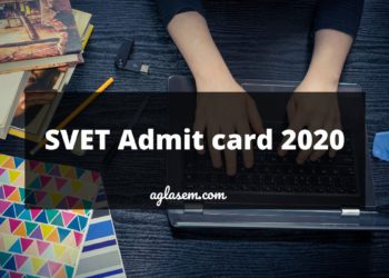 SVET Admit Card 2020