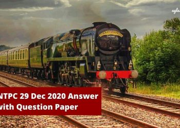 RRB NTPC 29 Dec 2020 Answer Key with Question Paper