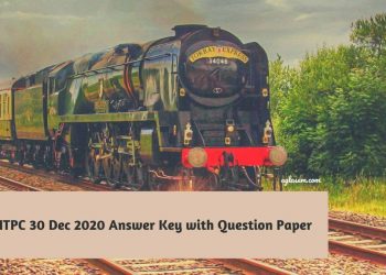 RRB NTPC 30 Dec 2020 Answer Key with Question Paper