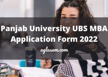 Panjab University UBS MBA Application Form 2022