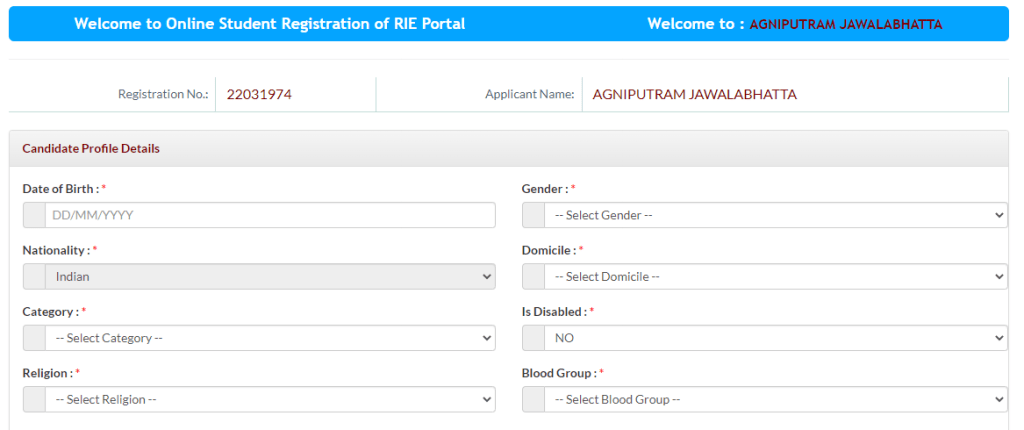 RIE CEE Application Form 2022